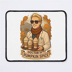 Doctor of Pumpkin Spice Twilight Carlisle Cullen Fall Sticker Mouse Pad