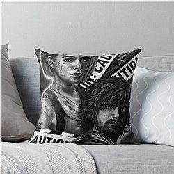 Jill Valentine and Carlos Oliveira in Charcoal Throw Pillow