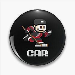 Carolina Hurricanes 8-bit Retro Pixel Art Videogame Player Pin