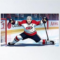 Carolina Hurricanes anime drawing poster