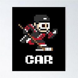 Carolina Hurricanes 8-bit Retro Pixel Art Videogame Player Poster