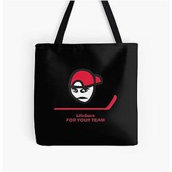 Carolina Hurricanes Colors - Life Hurts All Over Print Tote Bag