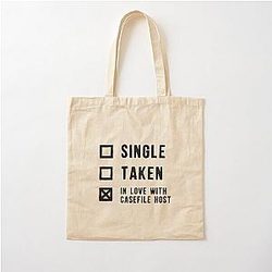 Single Taken In Love with Casefile Host Dark Cotton Tote Bag
