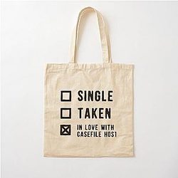 Single Taken In Love with Casefile Host Dark Scoop Cotton Tote Bag