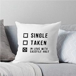 Single Taken In Love with Casefile Host Dark Scoop Throw Pillow