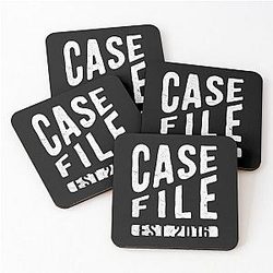 Casefile True Crime Pod ast 2016 Light Coasters Set of 4
