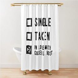 Single Taken In Love with Casefile Host Dark Scoop Shower Curtain