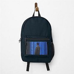 Castiel by a window in blue light with a Backpack