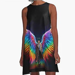 Rainbow Pride Castiel A-Line Dress