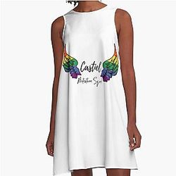 Castiel Protection Squad rainbow wings A-Line Dress
