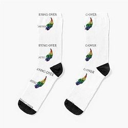 still crying over angel with rainbow socks