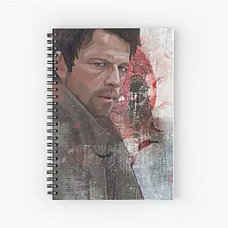 Castiel Portrait Grunge Spiral Notebook