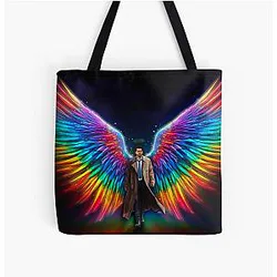 Rainbow Pride Castiel All Over Print Tote Bag