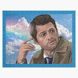 Castiel with a rainbow in heaven Jigsaw Puzzle