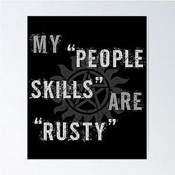 Supernatural Castiel People Skills Poster