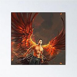 Fire Wings Castiel Poster
