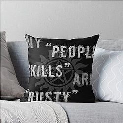 Supernatural Castiel People Skills Throw Pillow