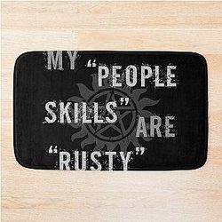 Supernatural Castiel People Skills Bath Mat