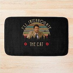 Interrogate The Cat Castiel Misha Collins Supernatural Vintage Bath Mat