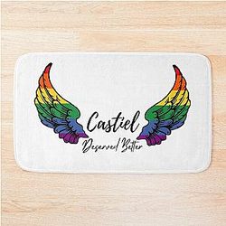 Castiel deserved better wings Bath Mat