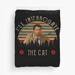 I'll Interrogate The Cat Castiel Misha Collins Supernatural Duvet Cover
