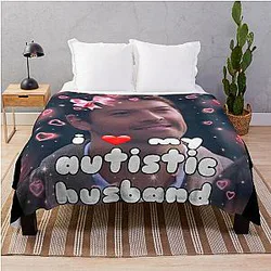 I My Autistic Husband Castiel Edit Throw Blanket