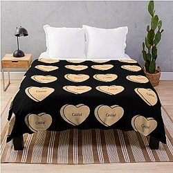 Castiel Hearts Throw Blanket
