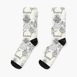 The Castle in the Sky plans Drawing with ink socks