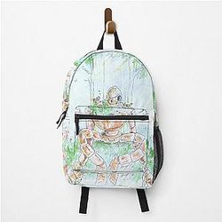 Castle in the Sky of Laputa Drawing with Watercolor Backpack