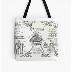 The Castle in the Sky LAPTITI plans drawing with ink over tote bag