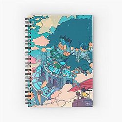 Castle in the Sky Pastel Spiral Notebook