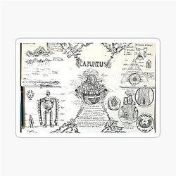 The Castle in the sky plans Drawing with Ink Sticker
