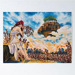 Alphonse Mucha and the Castle in Sky Poster