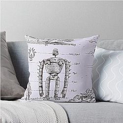 Castle in the Sky Robot Throw Pillow