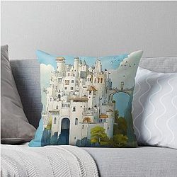 The Castle in Sky Throw Pillow