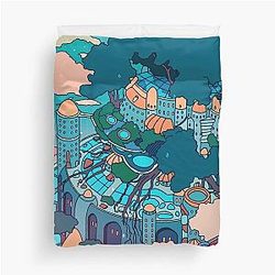 Castle in the Sky Pastel Duvet Cover