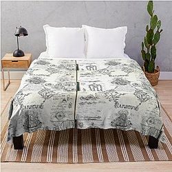 The Castle in the Sky Liner Planners Drawing with Ink Throw Blanket