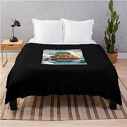 Miyazaki: The Castle in the Sky Robot - The Castle in the Sky Throw Blanket
