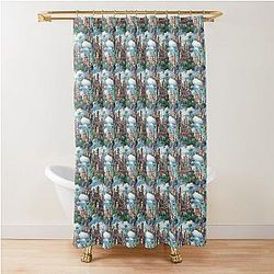 16-bit Video Game Castle in the Sky Shower Curtain
