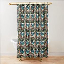 16-bit Video Game Castle in the Sky Shower Curtain