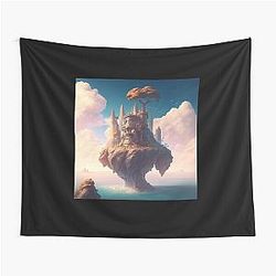 A Fantasy Landscape of a Castle in the Sky Tapestry
