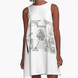 The Castle in the Sky Lapauni plans Drawing with Ink A Line Dress