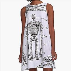 Castle in the Sky Robot A-Line Dress