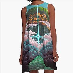 The Golden Castle Sky A-Line Dress