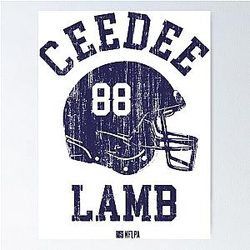 CeeDee Lamb Dallas Helmet T-Shirt Poster