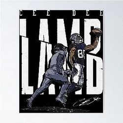 CeDee Lamb Dallas One-Handed T-Shirt Poster