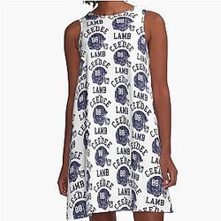 CeeDee Lamb Dallas Helmet T-Shirt A-Line Dress