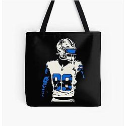 Dak Prescott Dallas Cowboys Midnight Mode All Over Print Tote Bag