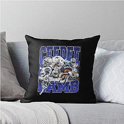 CeeDee Lamb Retro Throw Pillow