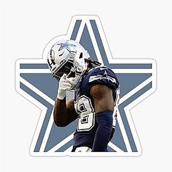 CeeDee Lamb Celebration Art Dallas Cowboys Star Receiver Sticker